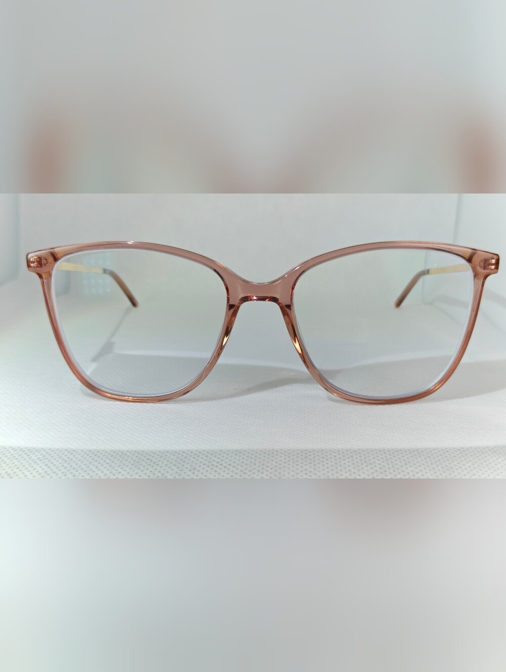 Aroma. Stylish Women's Mauve Pink Transparent Frame Eyeglasses.